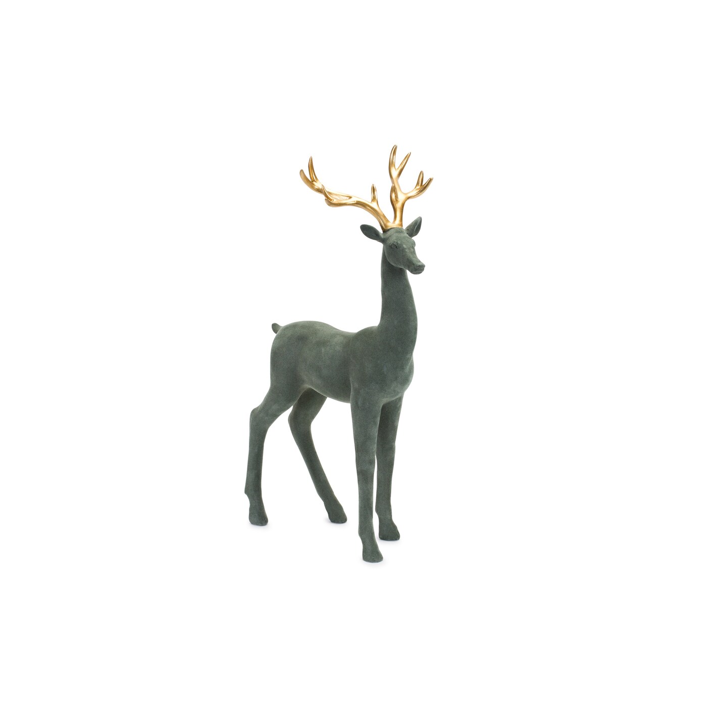 Melrose Set of 2 Green Deer Figurines with Antlers TableTop 19" Michaels