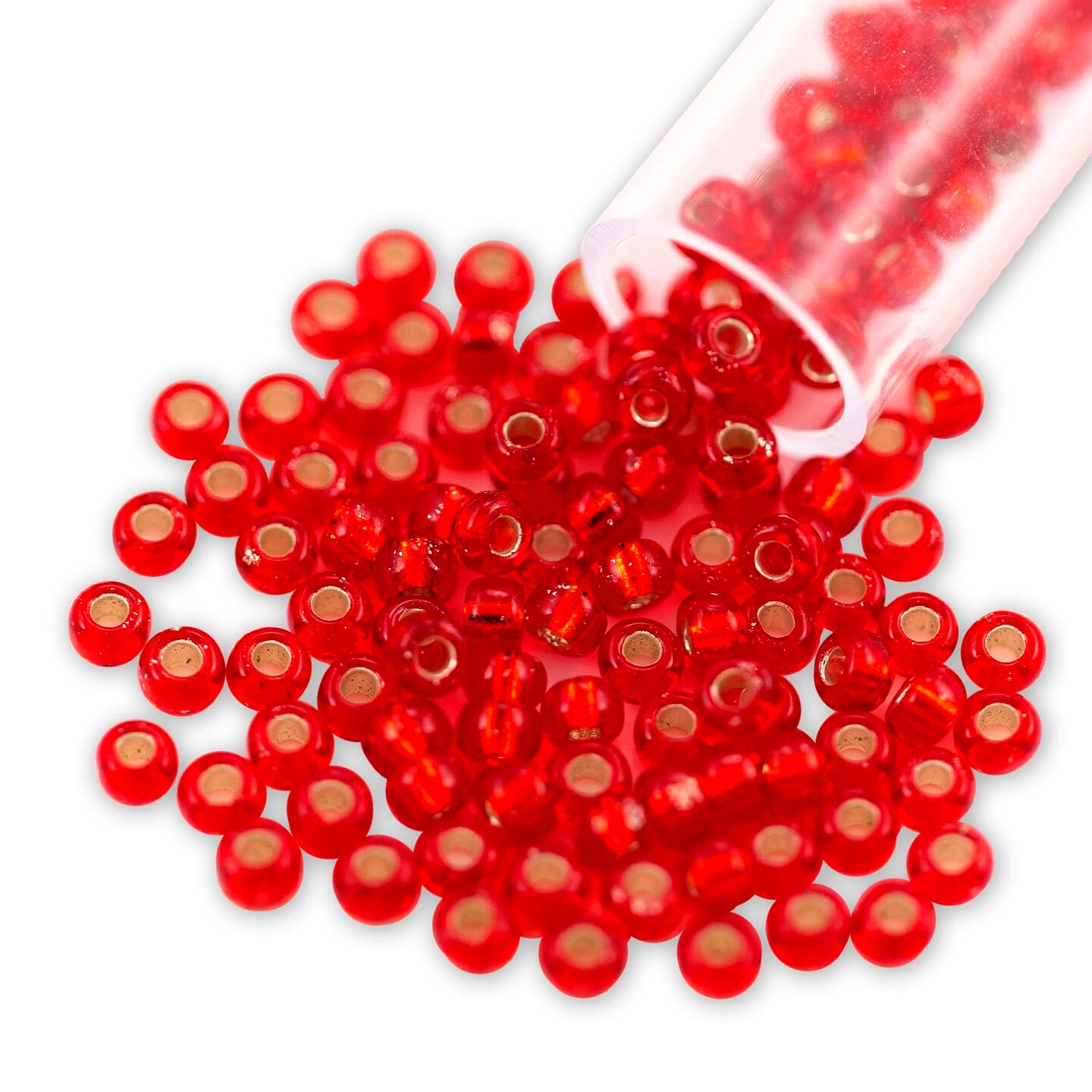 Transparent Red Glass Beads 8/0