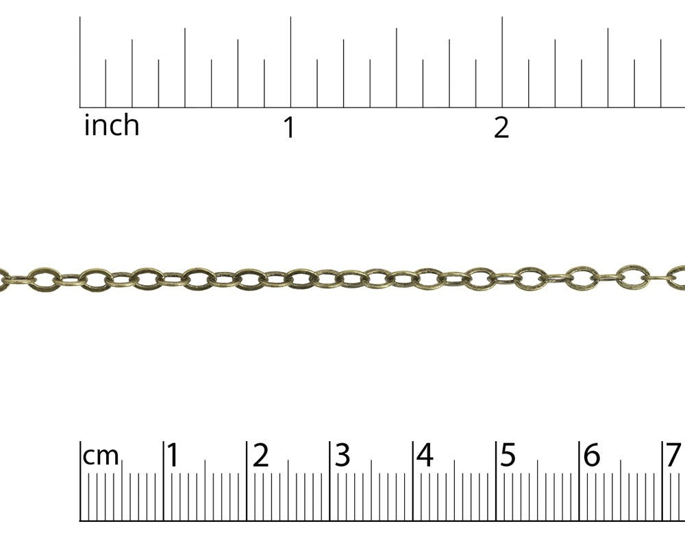 JewelrySupply 4x3mm Antique Brass Plated Cable Chain (Priced per Foot)