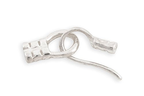 JewelrySupply 2 Strand Hook and Eye 22x5mm Sterling Silver (1-Pc)