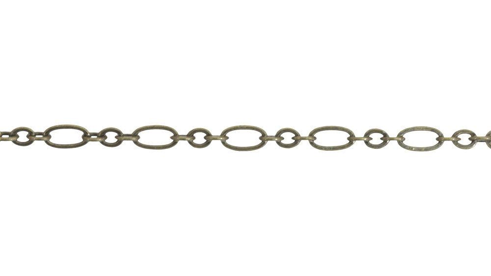 JewelrySupply 2.5mm Antique Brass Plated Figaro Chain (Priced per Foot)