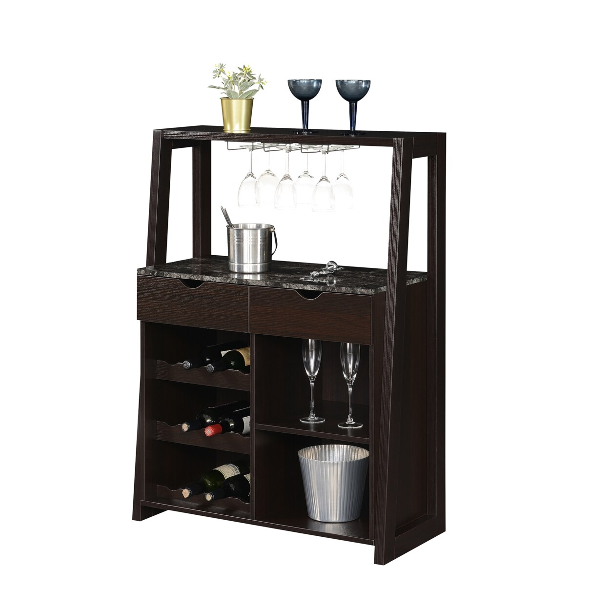 Convenience Concepts Uptown Wine Bar with Cabinet