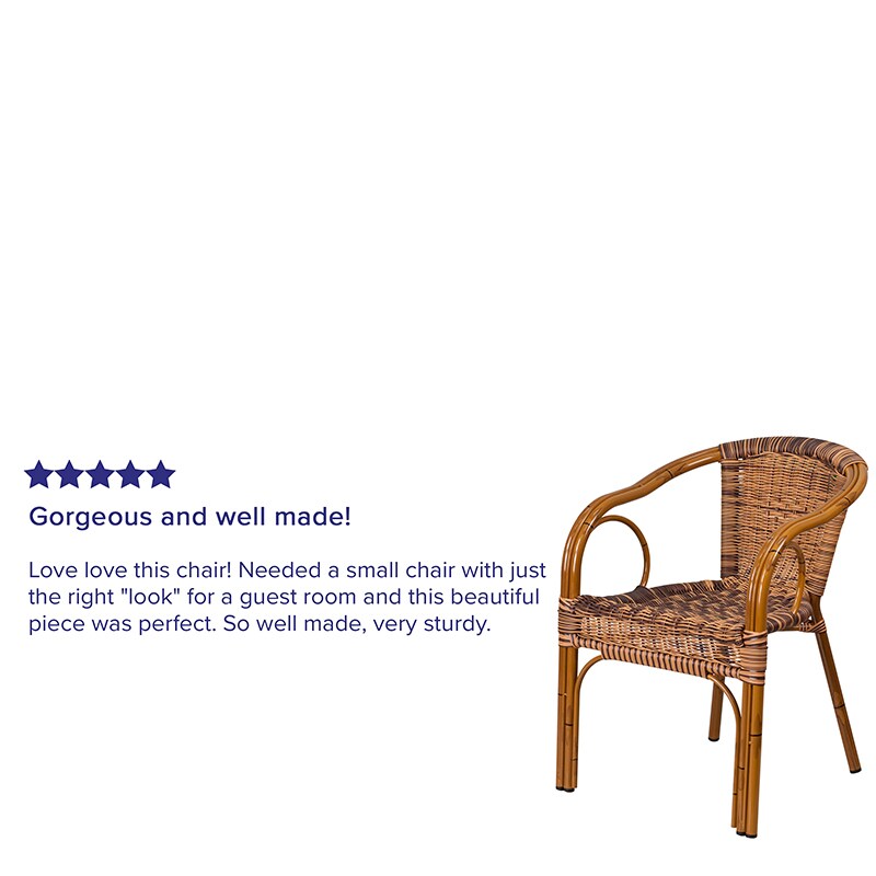 Flash Furniture Brown Rattan Bamboo Chair