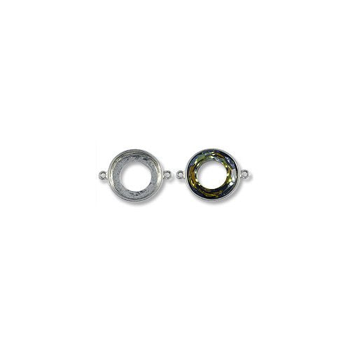 JewelrySupply Cosmic Ring Setting 2-Loop 20mm Pewter Antique Silver Plated (1-Pc)