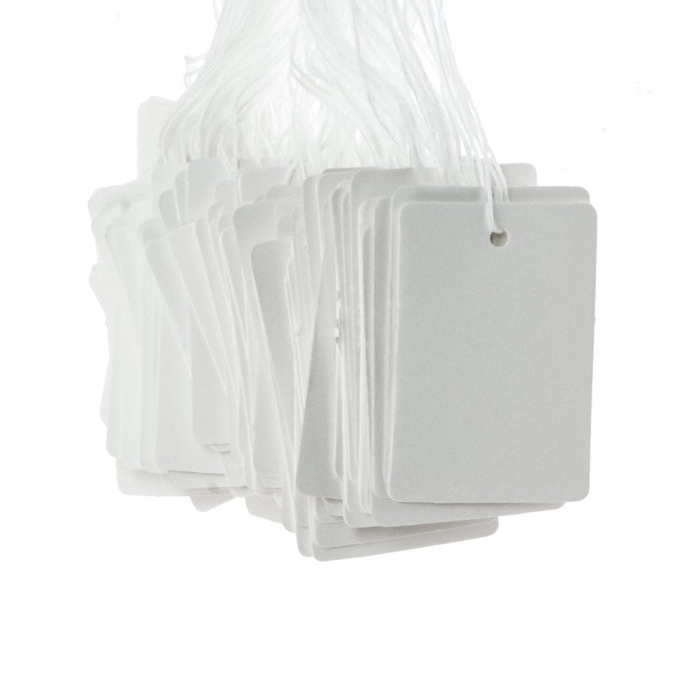 White Paper Blank String Price Tags (Package of 100)