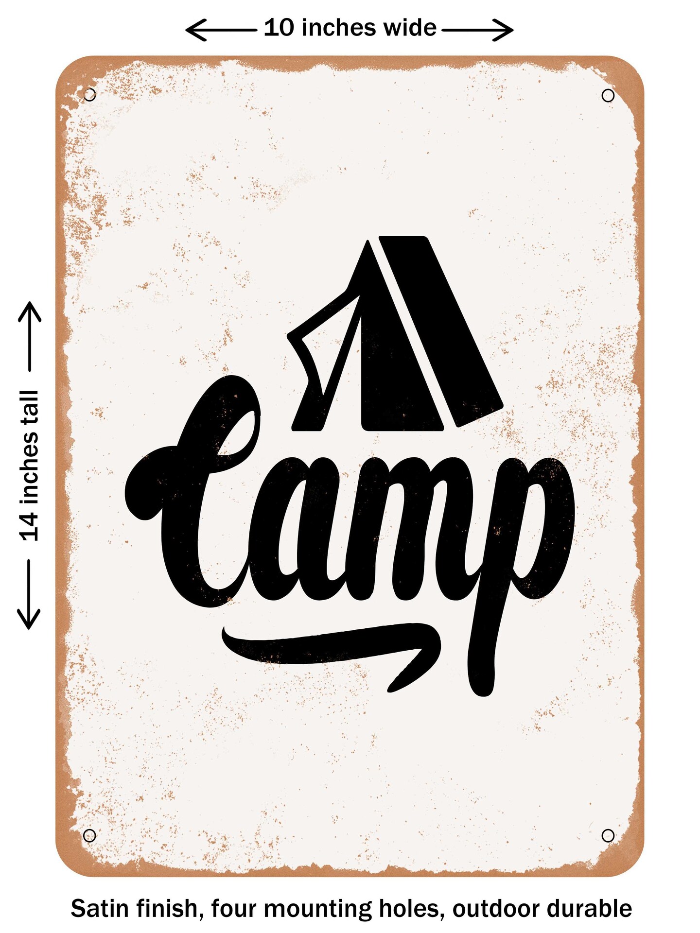 DECORATIVE METAL SIGN - Camp - Vintage Rusty Look