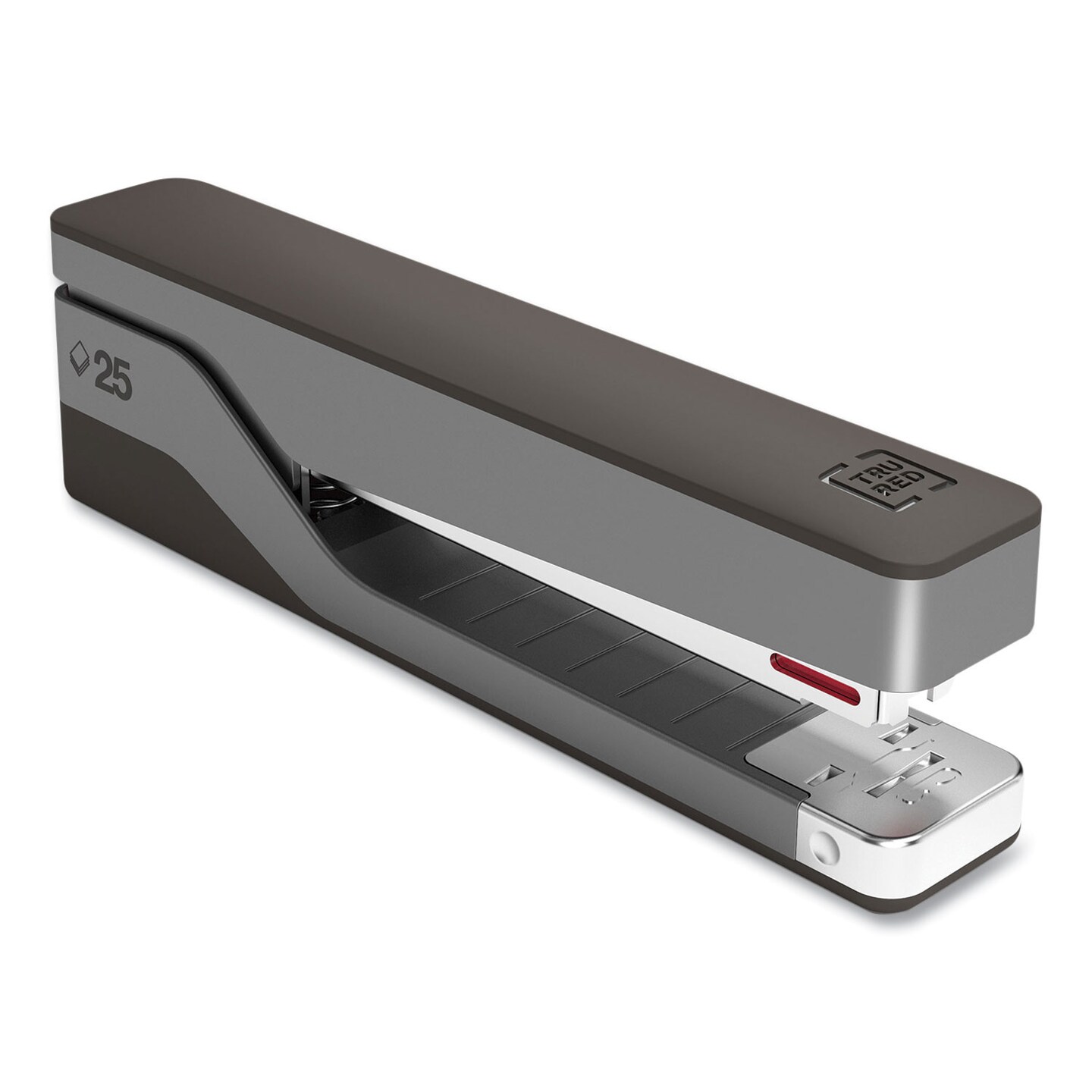 TRU RED Desktop Aluminum Full Strip Stapler 25-Sheet Capacity Gray/Black