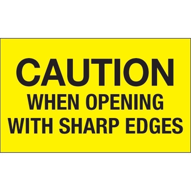 Tape Logic DL1224 3 x 5 in. - Caution When Opening with Sharp Edges ...