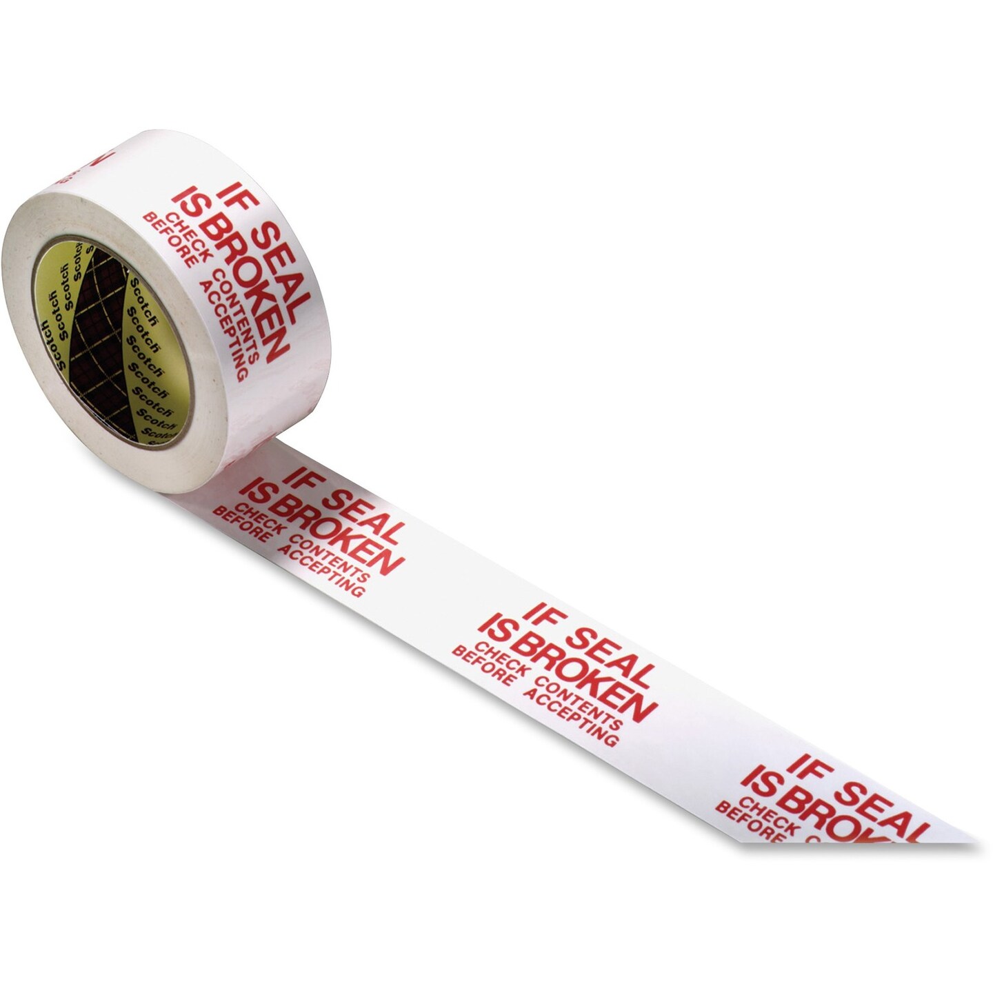 Scotch If Seal is Broken Check Contents Printed Tape 1.88 x 109yds Red/White
