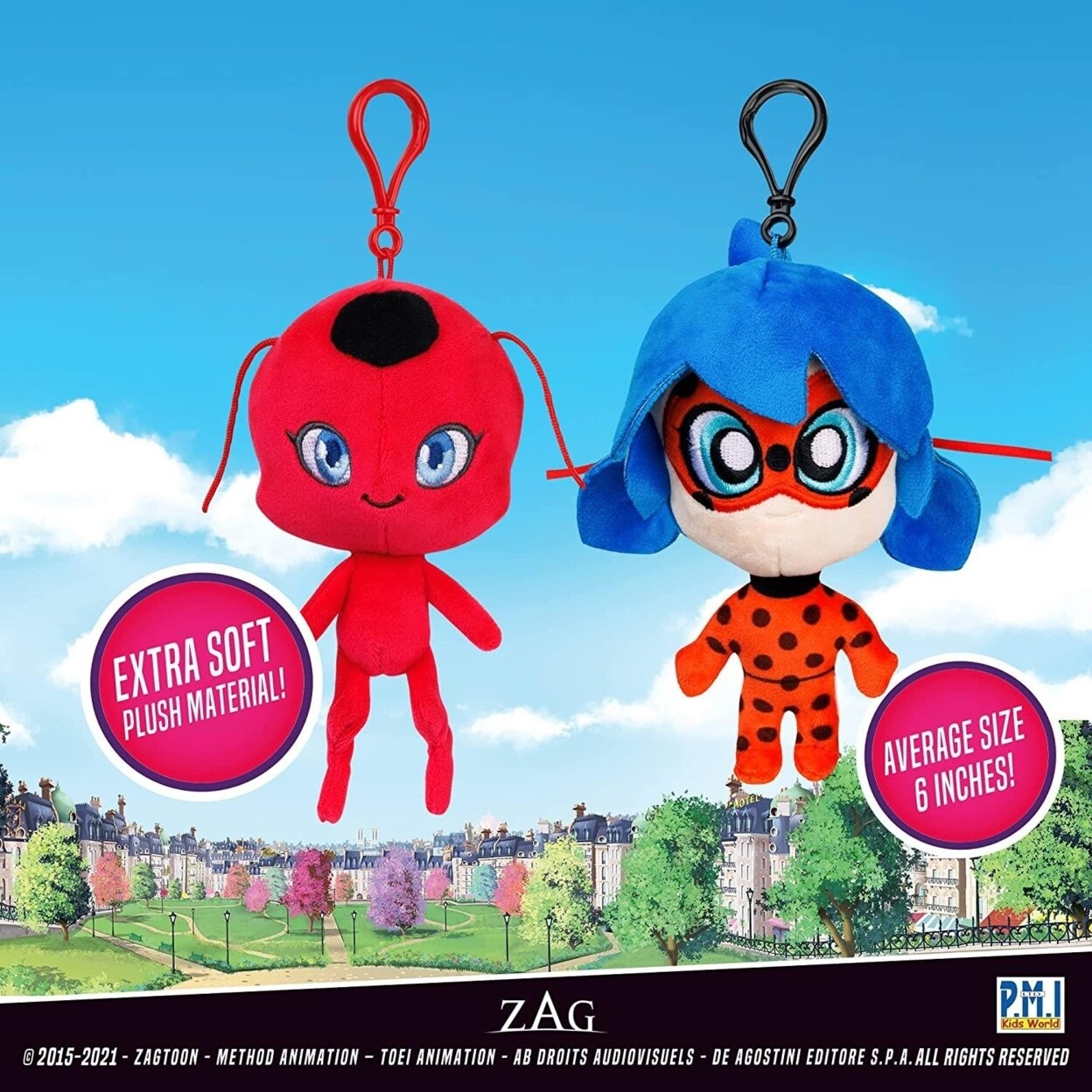 Miraculous Ladybug Tikki Plush Clip-On Backpack Charm 6 Inch Pmi International