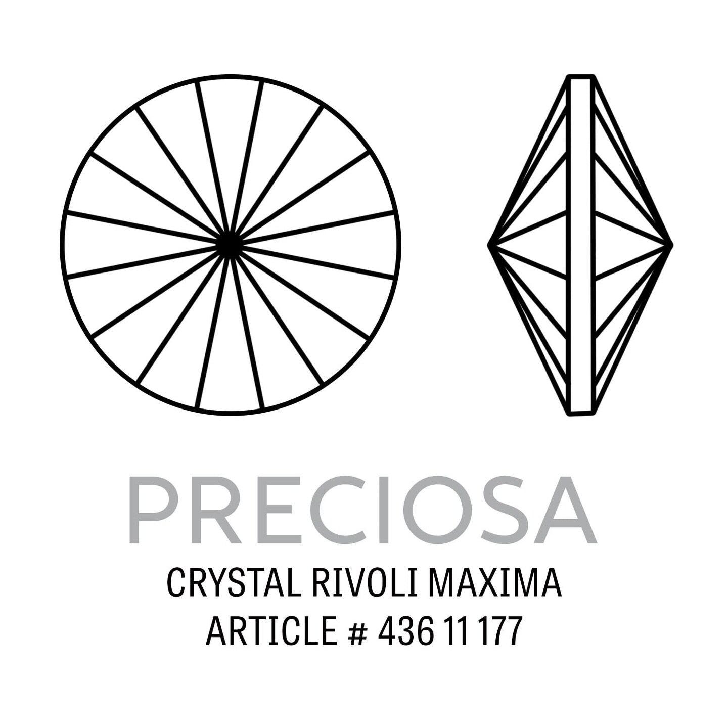 Preciosa Crystal Maxima 12mm Light Sapphire Rivoli (Package of 1)