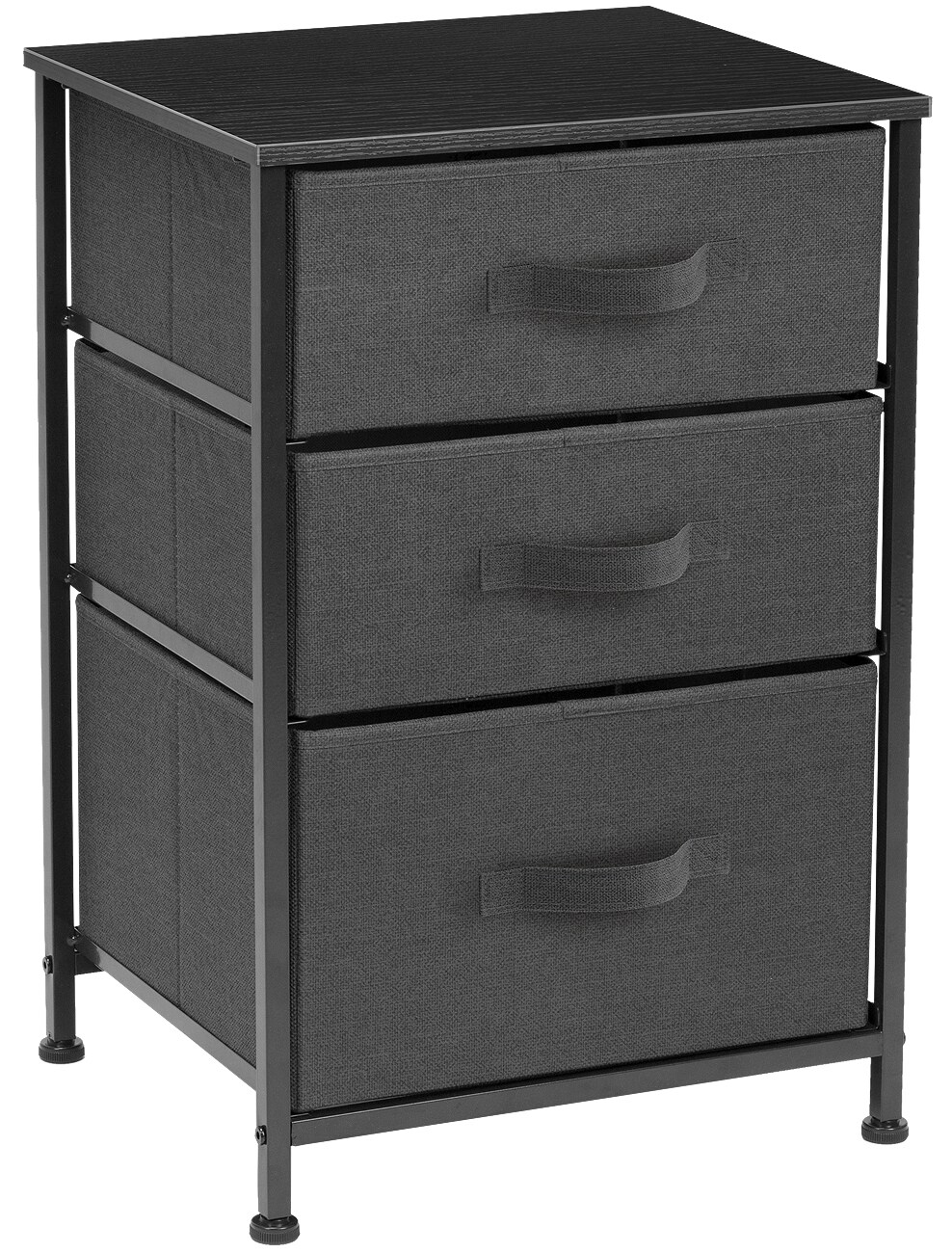 Sorbus Nightstand with 3 Drawers - Furniture Storage for Bedroom, Closet, Office Organization - Steel Frame, Wood Top, Pastel Fabric Bin