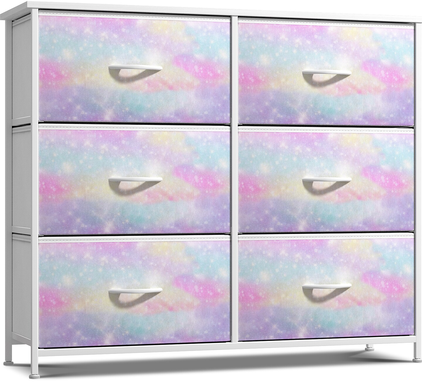 Sorbus 6 Drawers Dresser- Storage Unit with Steel Frame, Wood Top, Fabric Bins - for Bedroom, Closet, Office and more