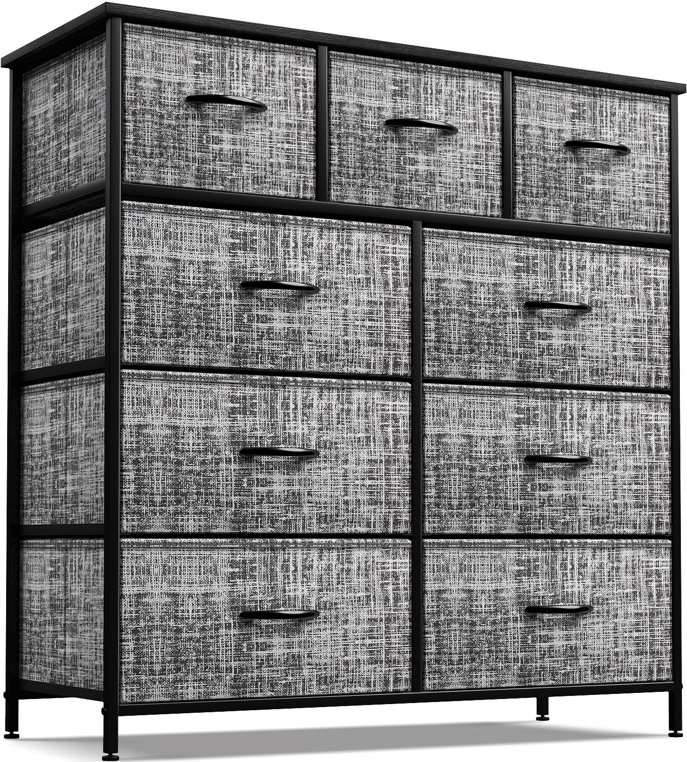 Sorbus Dresser with 9 Drawers - Furniture Storage Chest Tower Unit for Bedroom, Closet, etc - Steel Frame, Wood Top, Fabric Bins