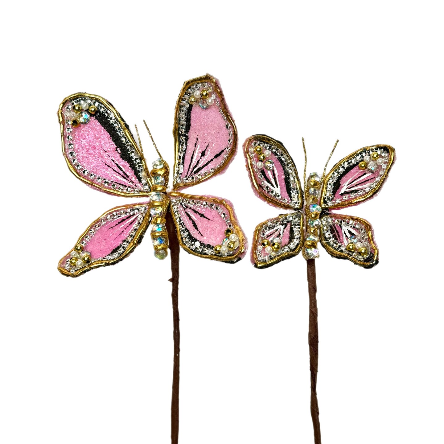 Jeweled Butterly Stem - Final sale / Non-returnable and Non-refundable