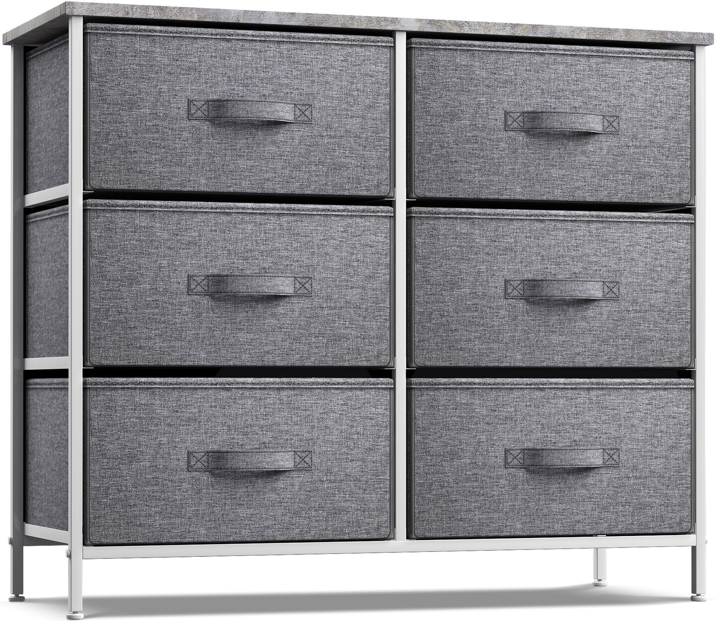 Sorbus 6 Drawers Dresser- Storage Unit with Steel Frame, Wood Top, Fabric Bins - for Bedroom, Closet, Office and more
