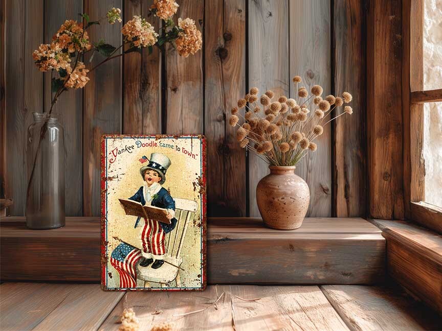 July 4th Decor Printed Metal Sign Vintage Independence Day