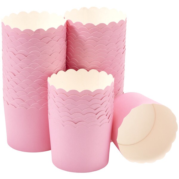 Sachet Pink Scalloped Baking Cups 50ct