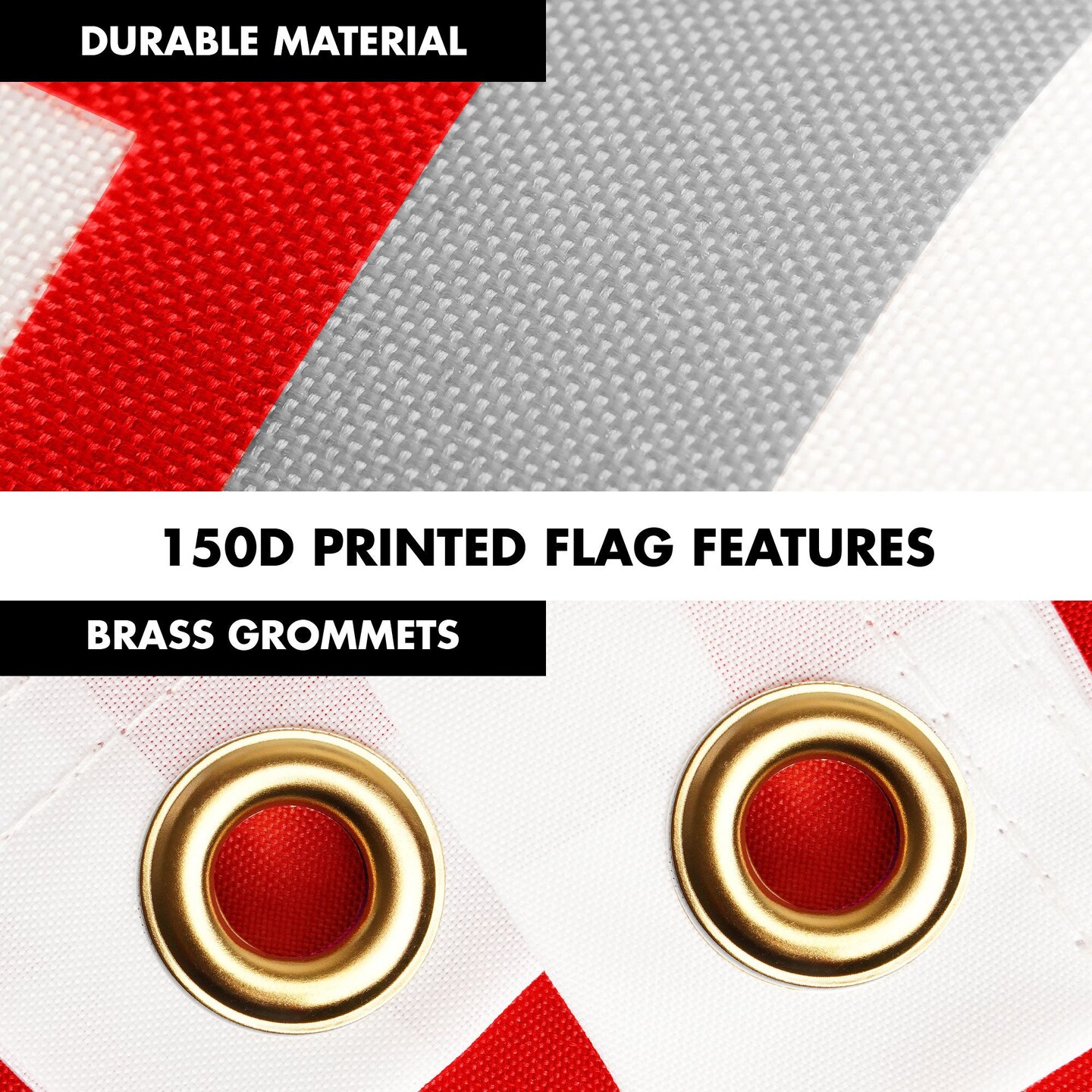 G128 Combo Pack: 6 Ft Tangle Free Aluminum Spinning Flagpole (Black) & Canada Canadian The Great White North Flag 3x5 Ft, LiteWeave Pro Series Printed 150D Polyester | Pole with Flag Included