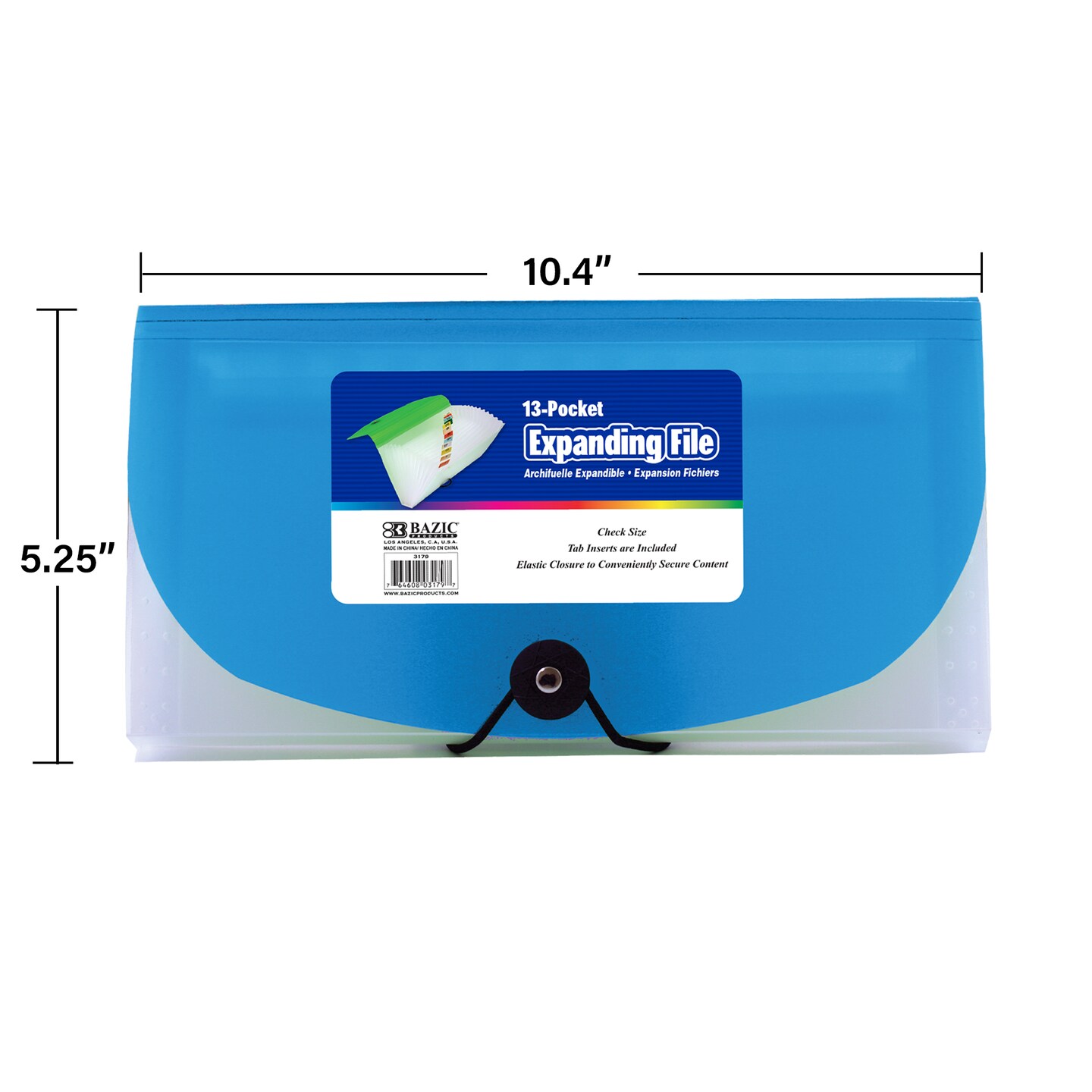 BAZIC Expanding File Check Size Poly 13-Pocket