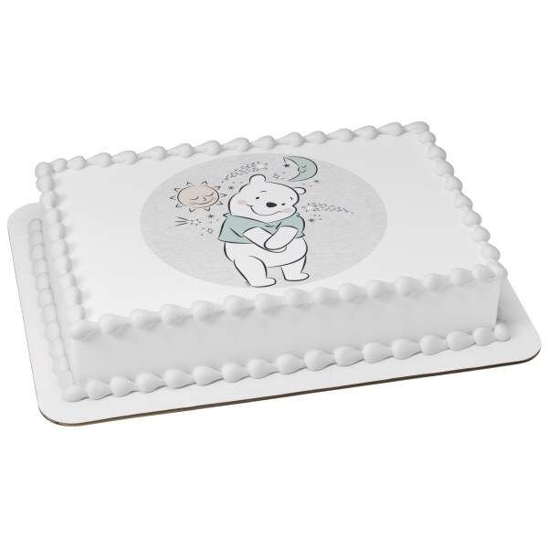 Disney Baby Winnie the Pooh Edible Cake Topper Image - 7.5&#x22; Round