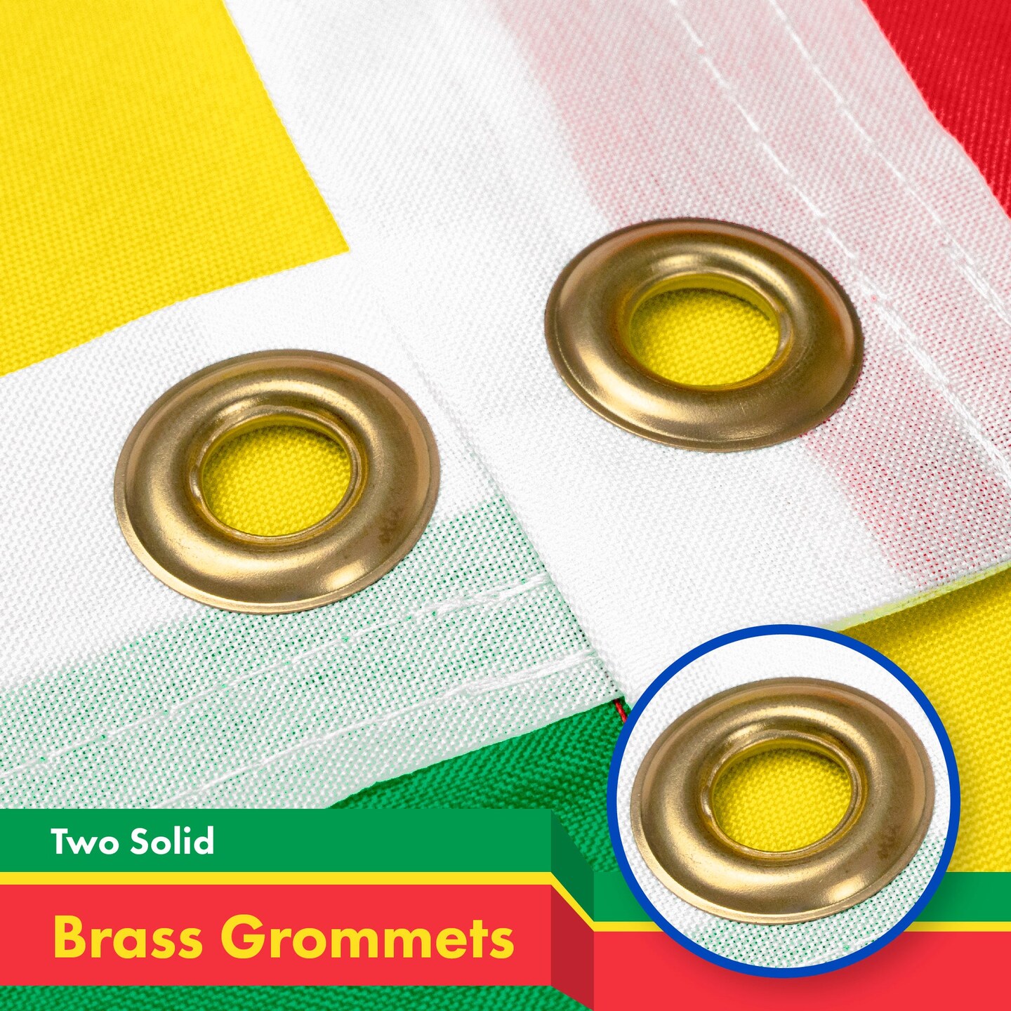 G128 2 Pack: Ethiopia (Ethiopian) Flag | 3x5 feet | Printed 150D Indoor/Outdoor, Vibrant Colors, Brass Grommets, Quality Polyester, Much Thicker More Durable Than 100D 75D Polyester