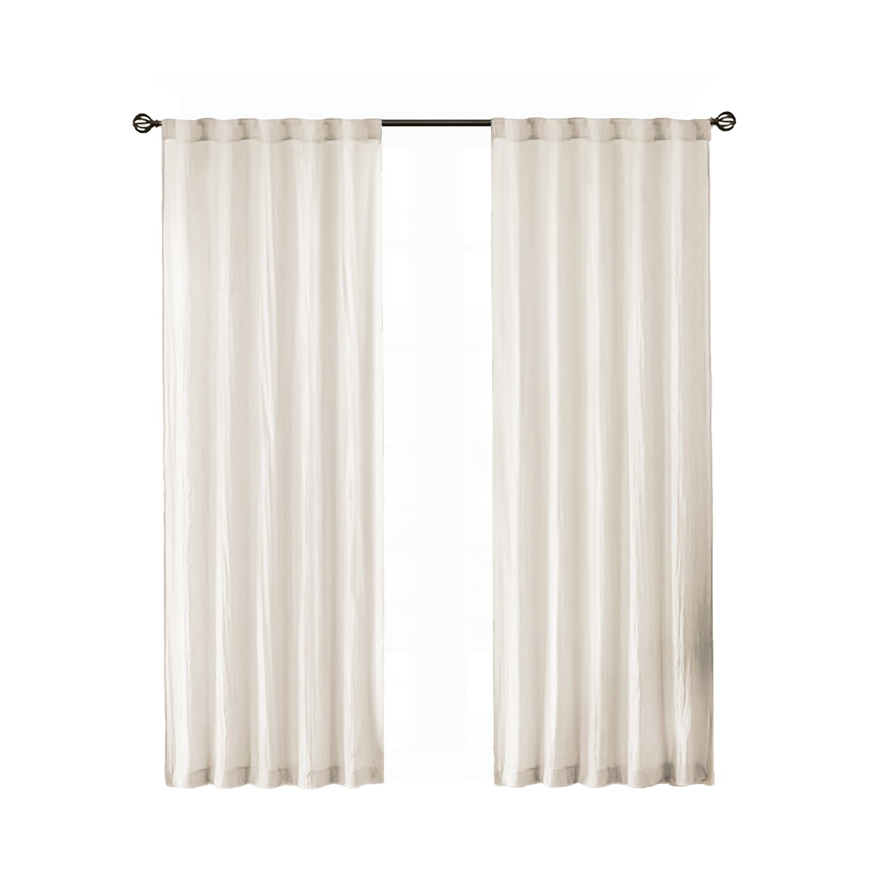Gracie Mills Crushed Sheer Window Panel Pair Lightweight Spice 95 In