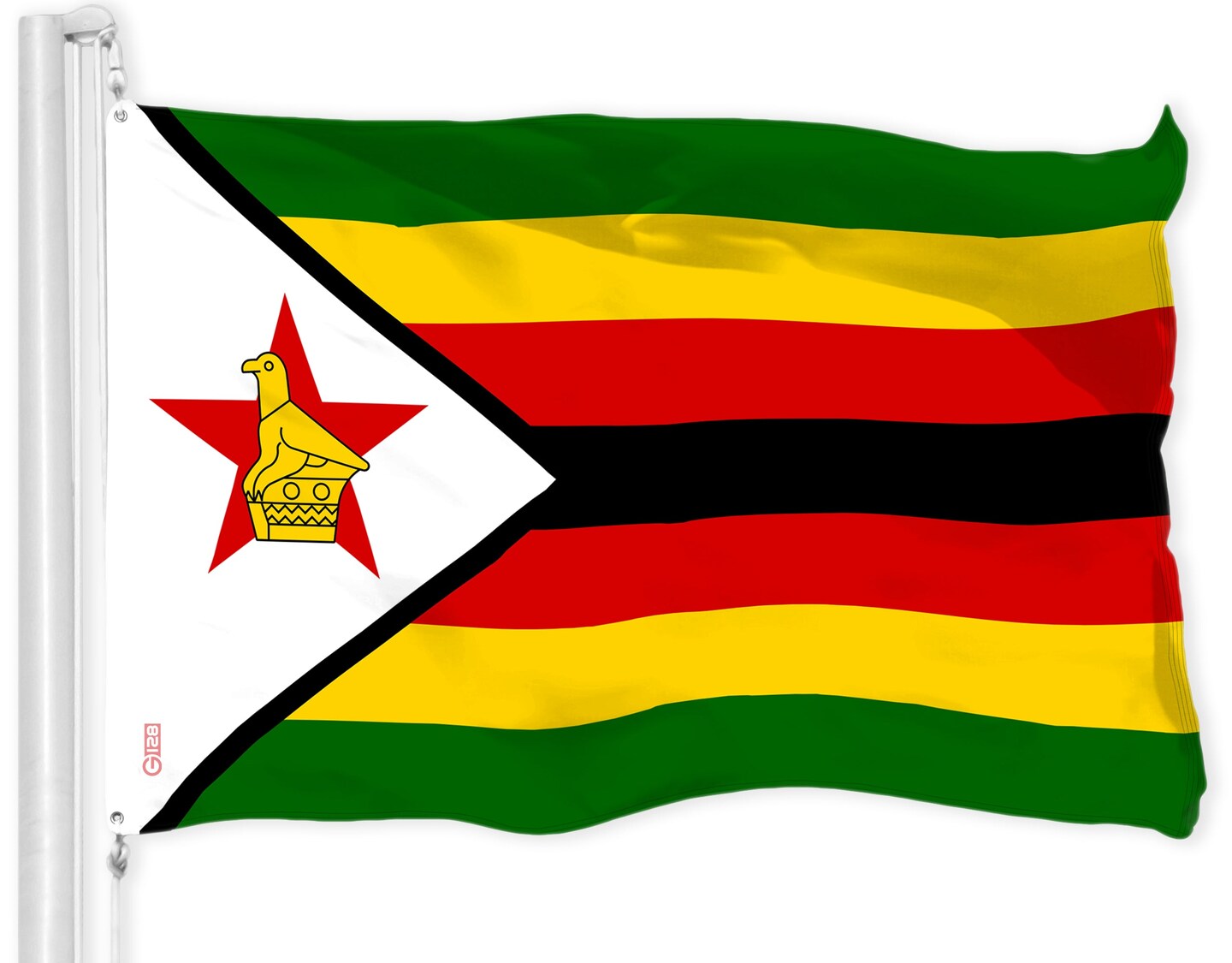 G128 Combo Pack: American USA Flag 3x5 Ft &#x26; Zimbabwe Zimbabwean Flag 3x5 Ft | Both LiteWeave Pro Series Printed 150D Polyester, Brass Grommets