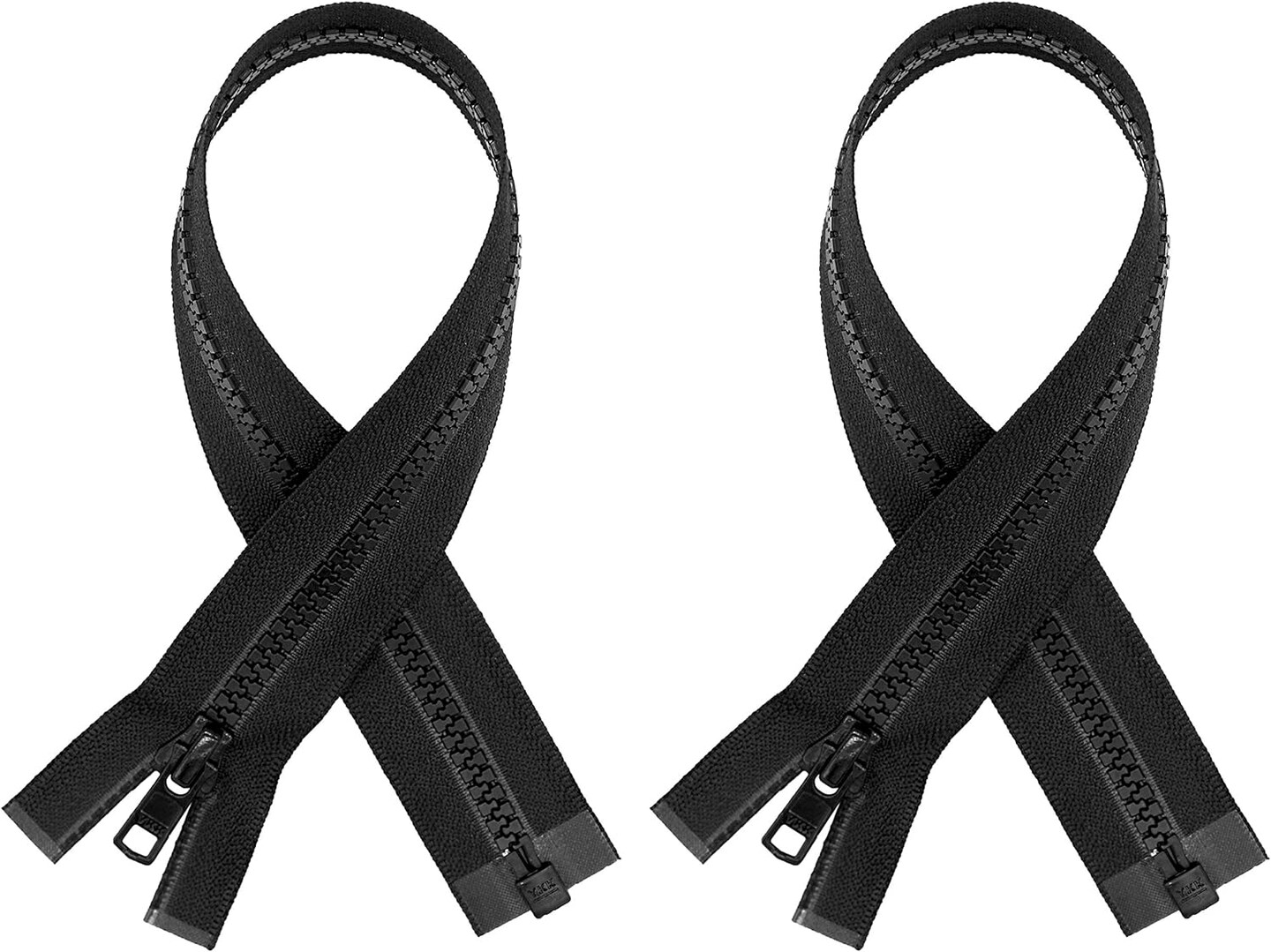 #5 Molded Black Plastic YKK® Separating Zippers (2 Pieces Per Pack) (24" Inches)