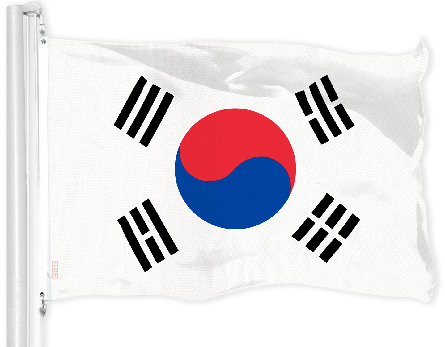 G128 Combo Pack: USA American Flag 3x5 Ft 150D Printed Stars &#x26; South Korea (South Korean) Flag 3x5 Ft 150D Printed