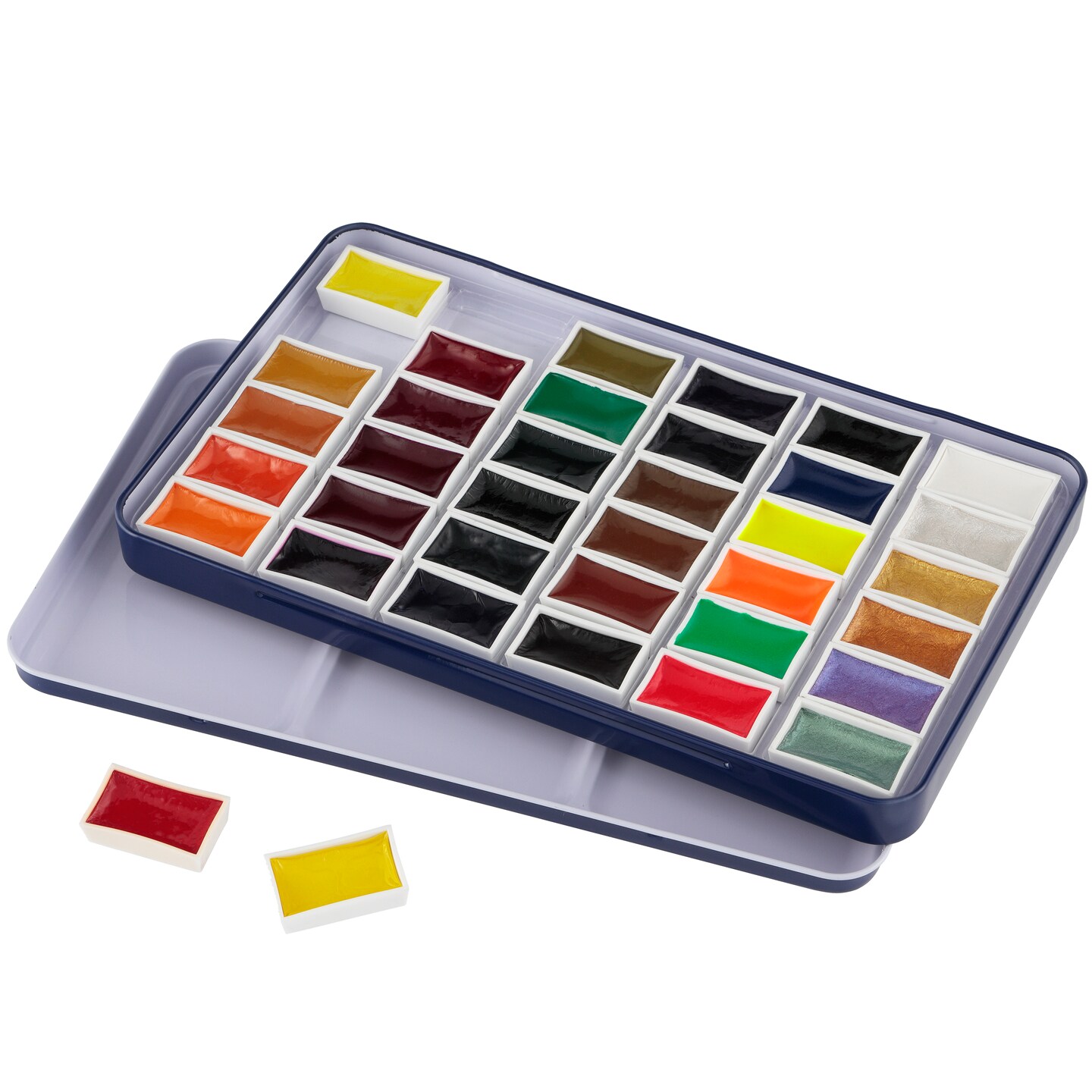 SoHo Urban Artist E-Z Lift Artist Watercolors Pan Set Of 36 - Professional Watercolor Pan with Rich &#x26; Brilliant Colors for Painters, Artists, Canvas, &#x26; More!