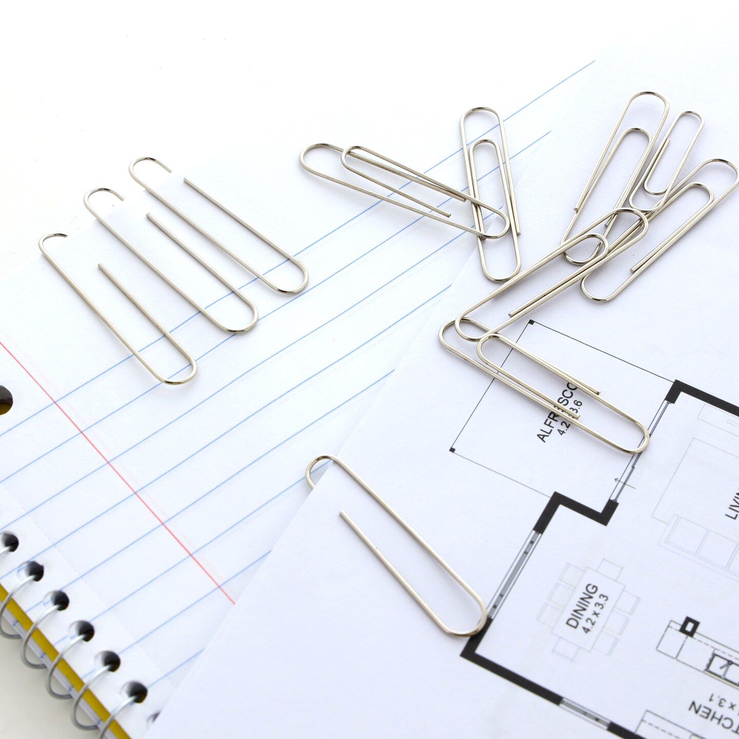BAZIC Paper Clip (50mm) Jumbo Silver (100/Pack)