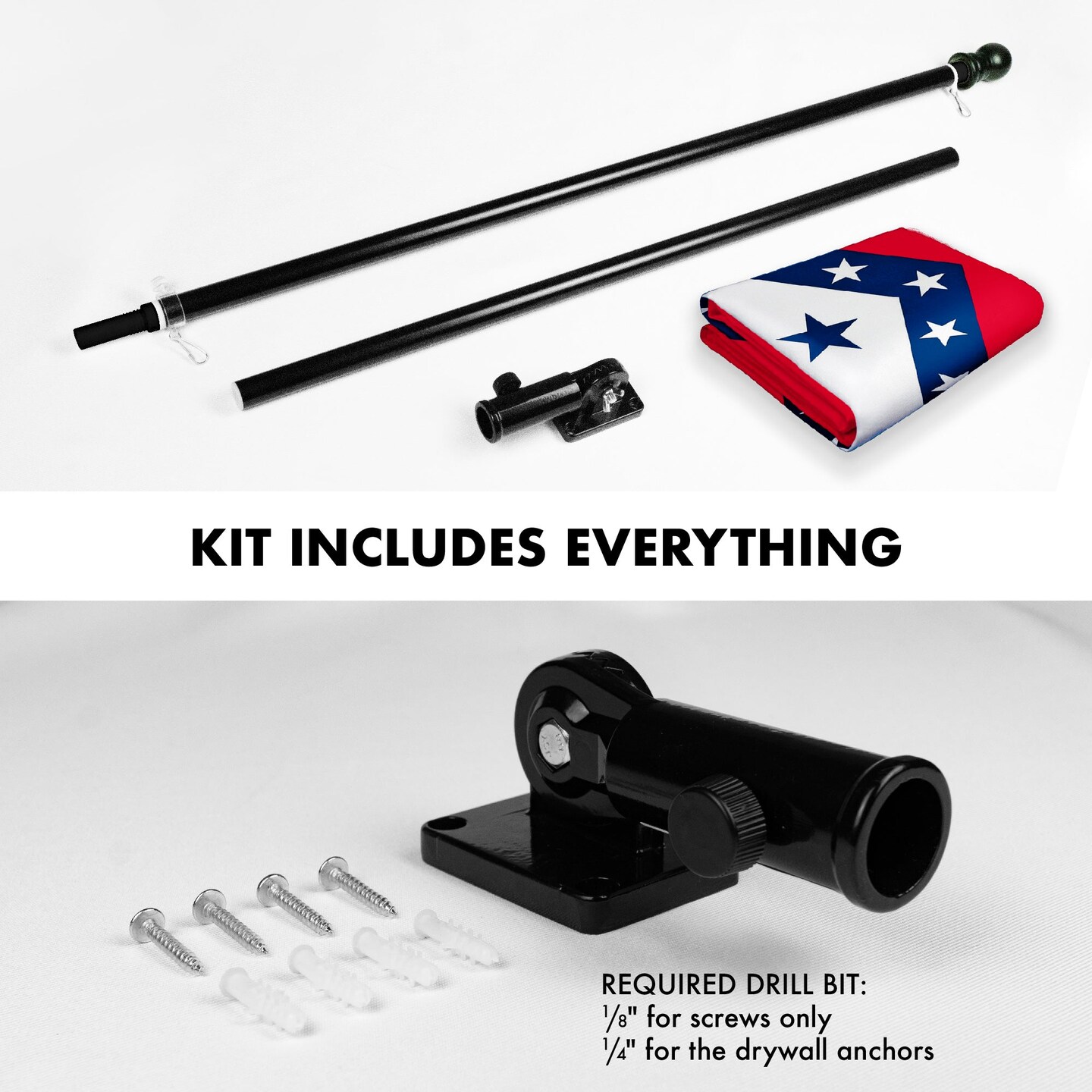 G128 Combo Pack: 6 Feet Tangle Free Spinning Flagpole (Black) Arkansas AR State Flag 3x5 ft Printed 150D Brass Grommets (Flag Included) Aluminum Flag Pole