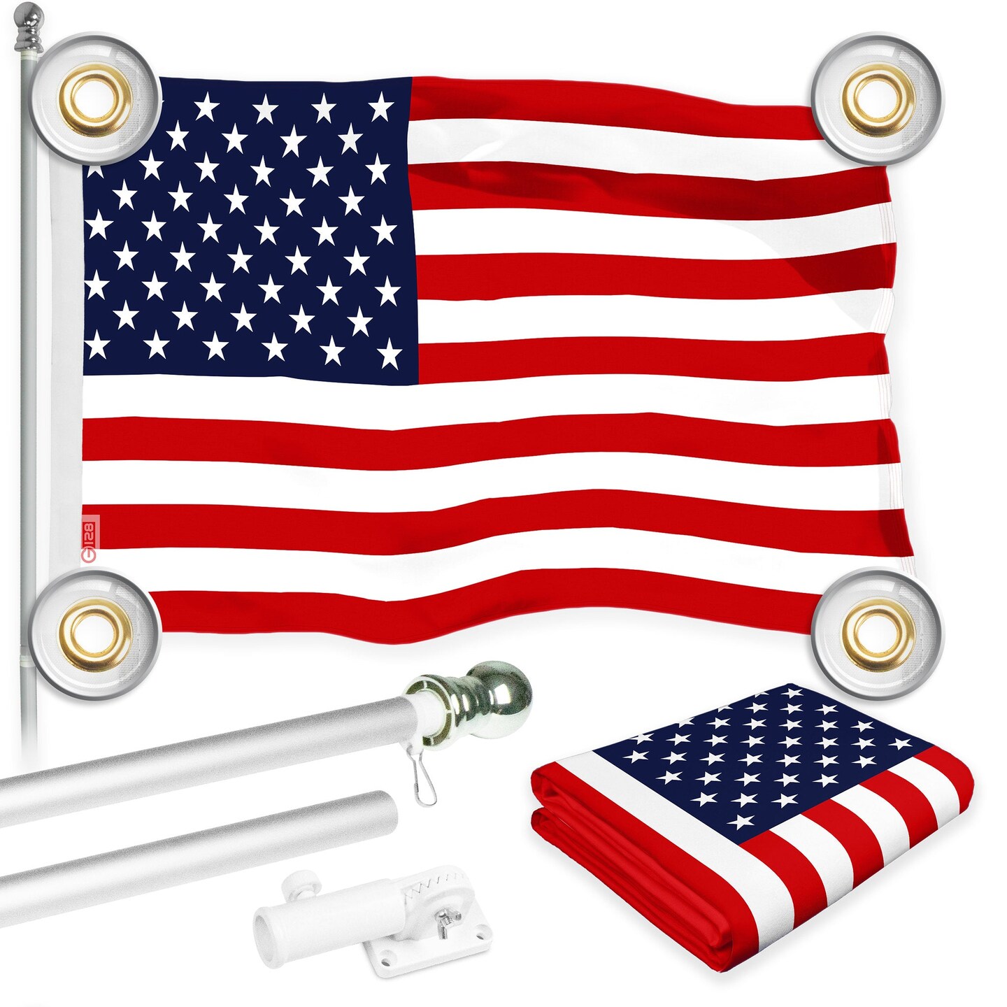 6 FT Silver Modern Style Customizable Stainless Steel Flag Pole Tangle-Free Spinning Weather Resistant Rustproof for Promotional