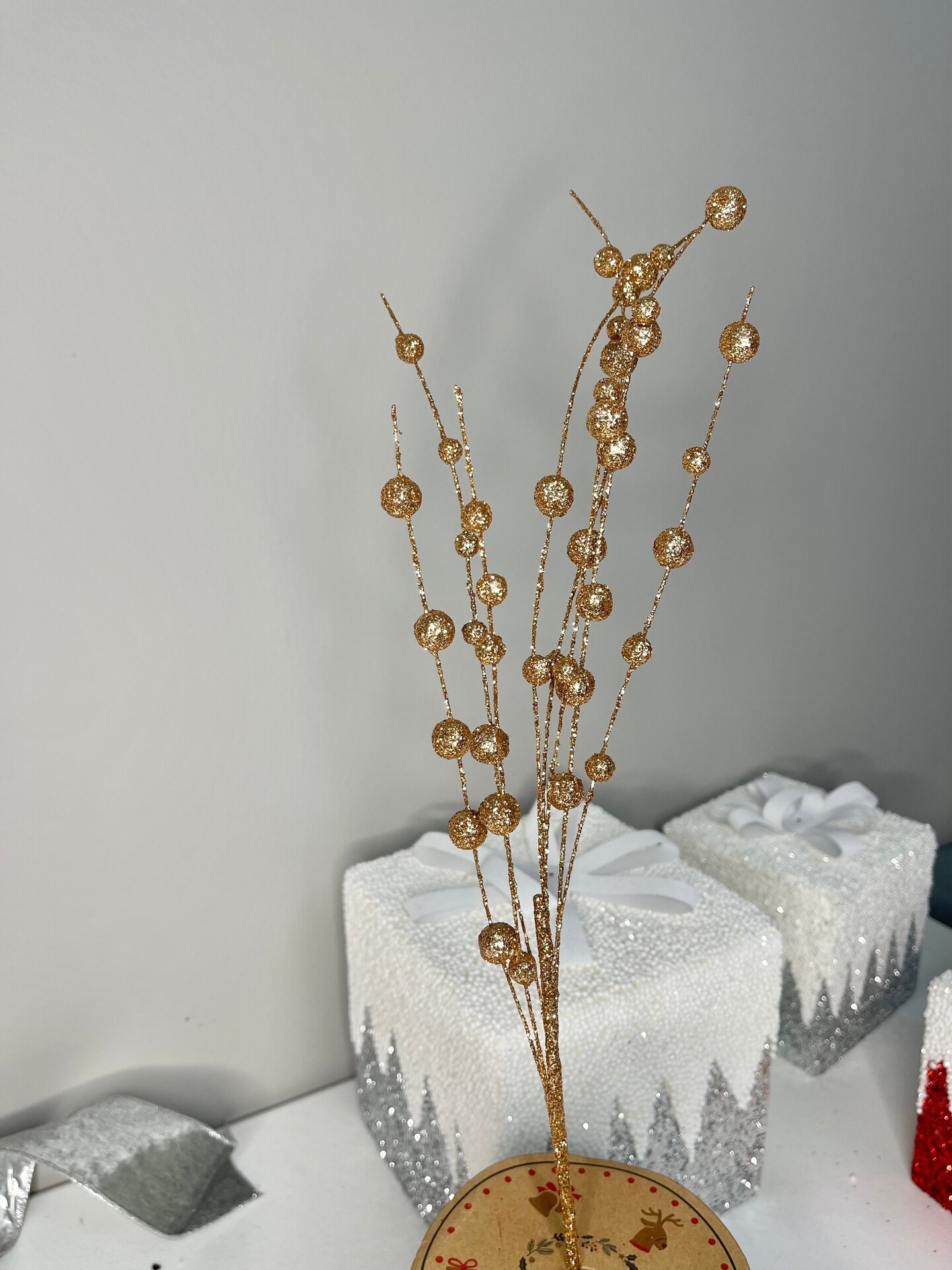 Glittered Floral Stem/ Pick Spray Set of 3
