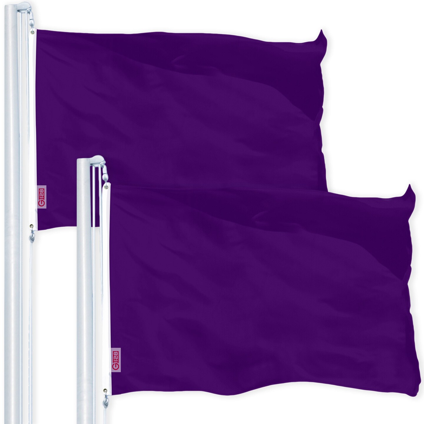 G128 2 Pack Solid Purple Color Flag 4x6 Ft LiteWeave Pro Series