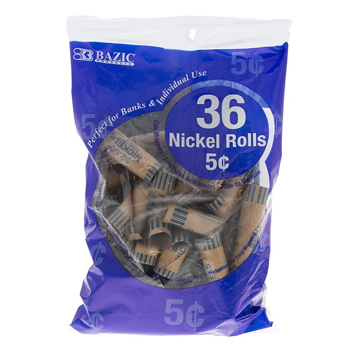 BAZIC Nickel Coin Wrappers (36/Pack)