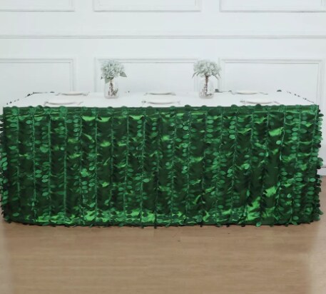 17 Feet Green Taffeta Table Skirt