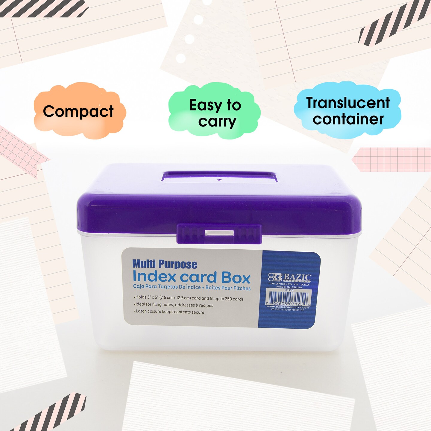 BAZIC Card File Box 3&#x22; X 5&#x22;