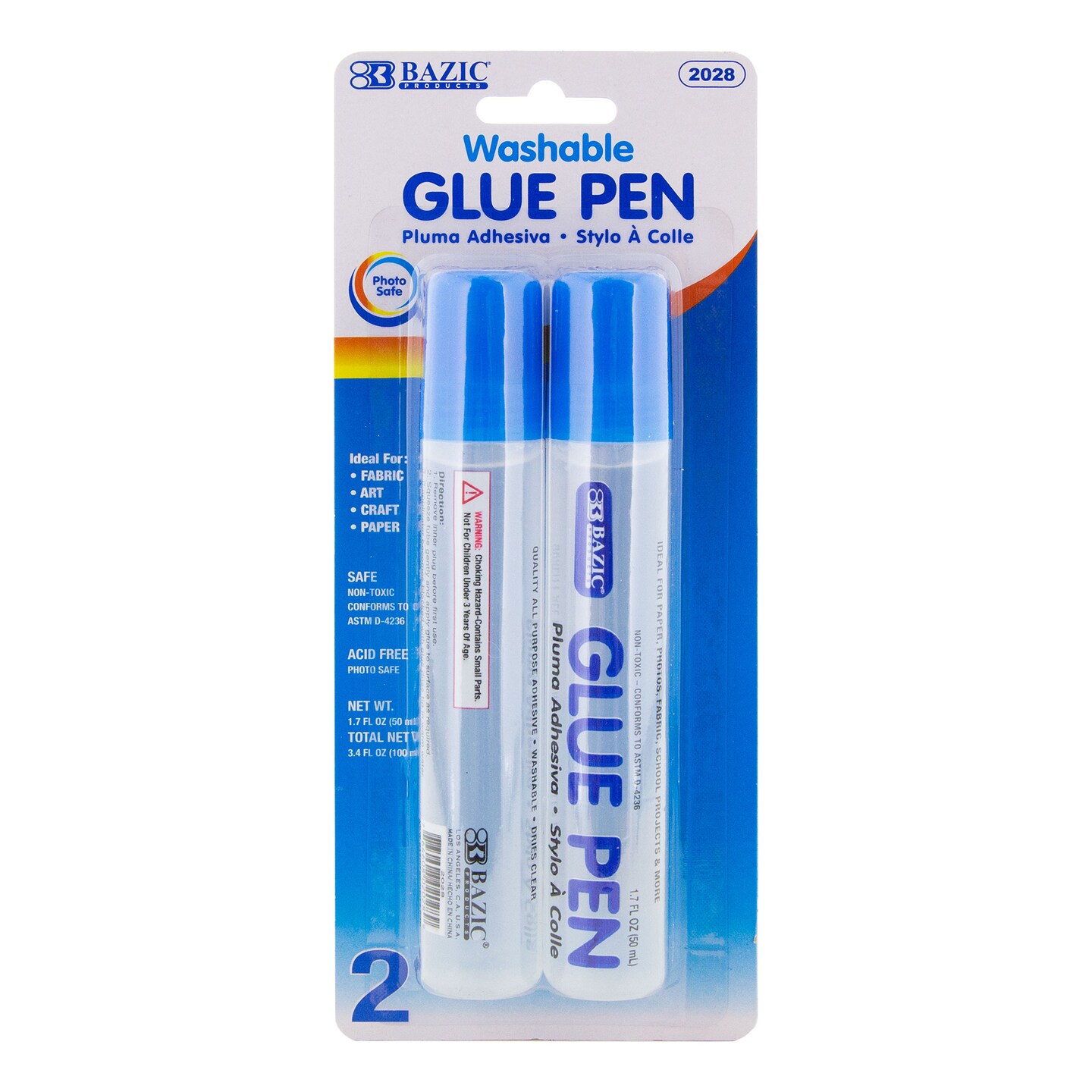 BAZIC Glue Pen 1.7 FL OZ (50 mL) (2/Pack)