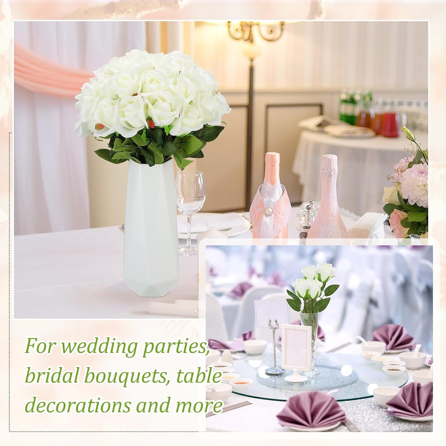 50 Realistic Silk Roses: Perfect for Home, Weddings, and Parties