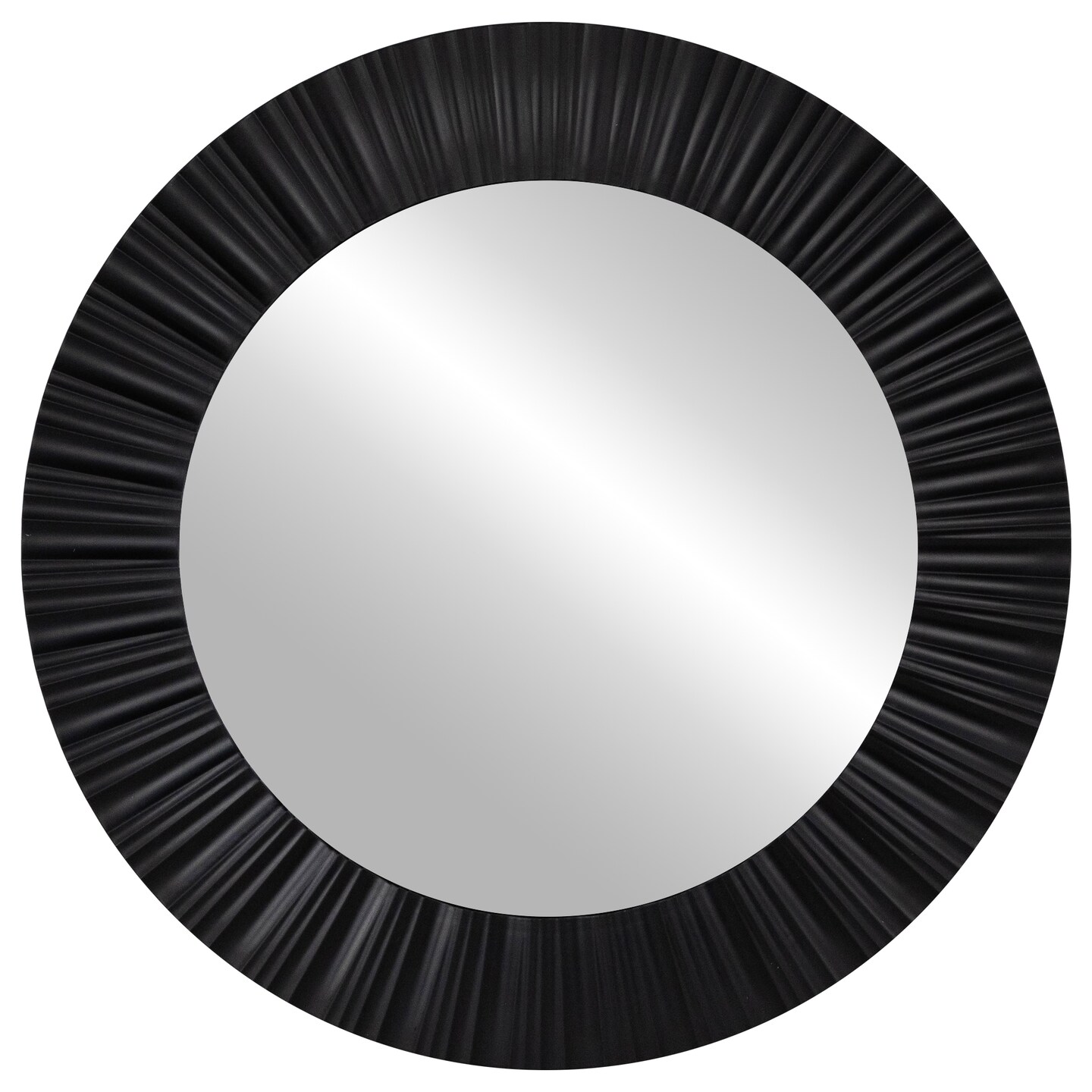 Northlight 20" Black Contemporary Fluted Round Mirror Wall Decor