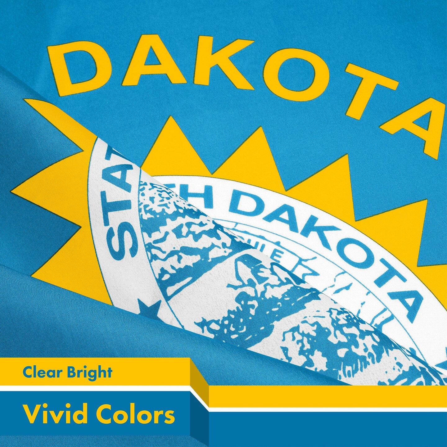 G128 2 Pack: South Dakota SD State Flag | 3x5 Ft | Printed 150D Polyester - Indoor/Outdoor, Vibrant Colors, Brass Grommets, Quality Polyester, Much Thicker More Durable Than 100D 75D Polyester