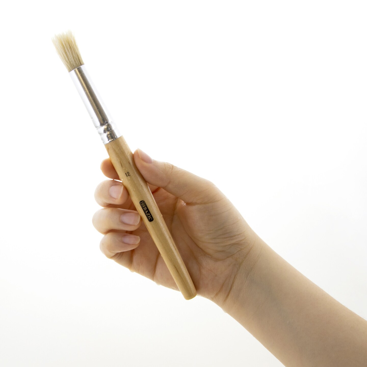 BAZIC Paint Stencil Brush Round Natural Bristle (4/Pack)
