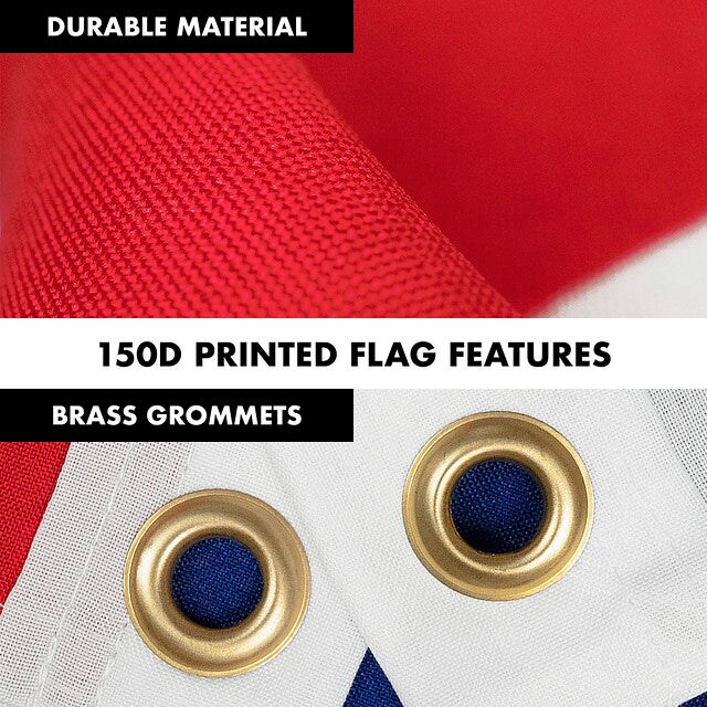 G128 Combo Pack: 6 Feet Tangle Free Spinning Flagpole (Black) UK United Kingdom Flag 3x5 ft Printed 150D Brass Grommets (Flag Included) Aluminum Flag Pole
