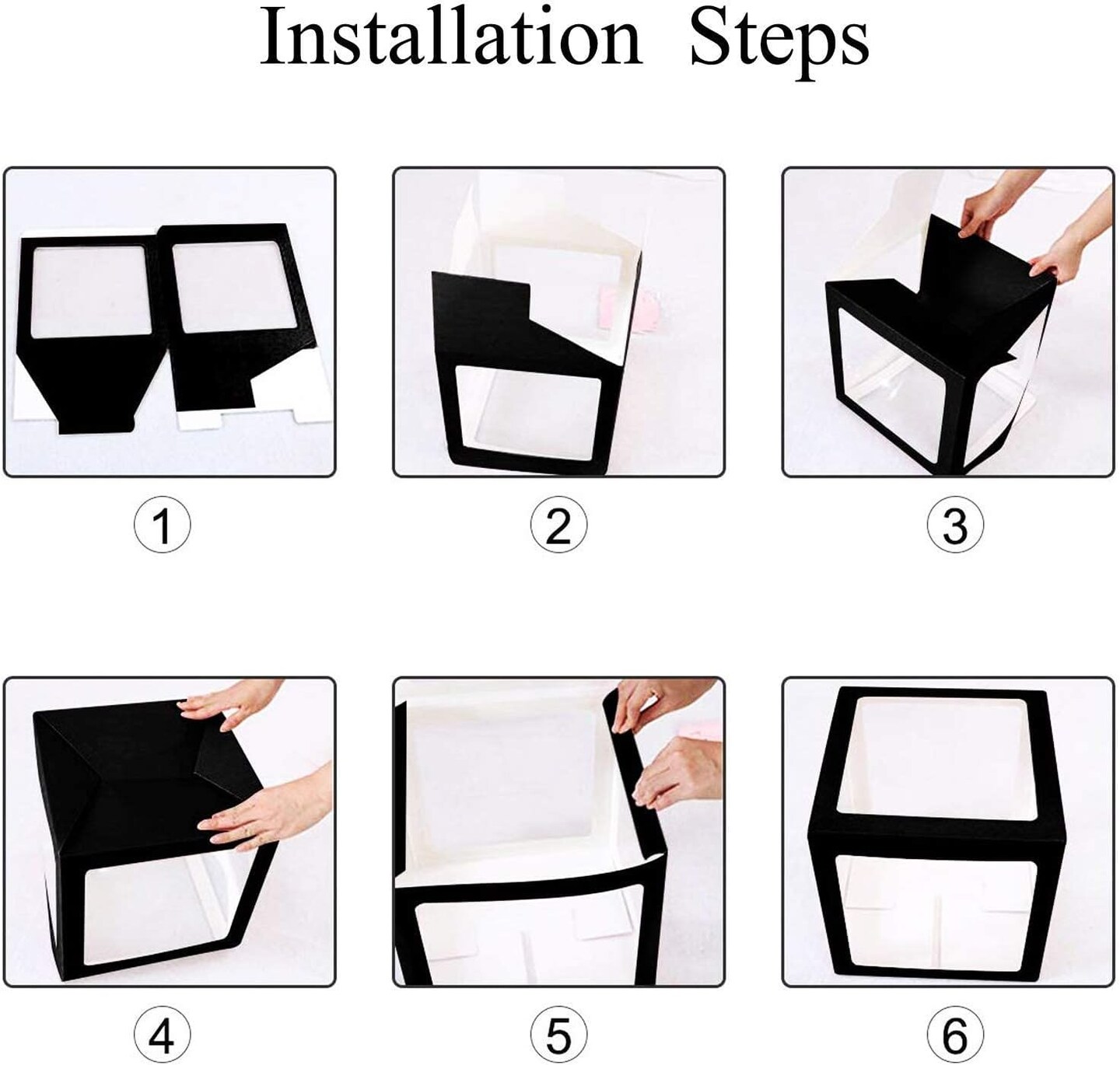 Balloons Boxes Grad So Proud of You Graduations 2024 for Graduation Party Decorations Supplies for Indoor/Outdoor Home Door Décor 4 Pcs Black Balloons Transparent Boxes(NO Balloons)
