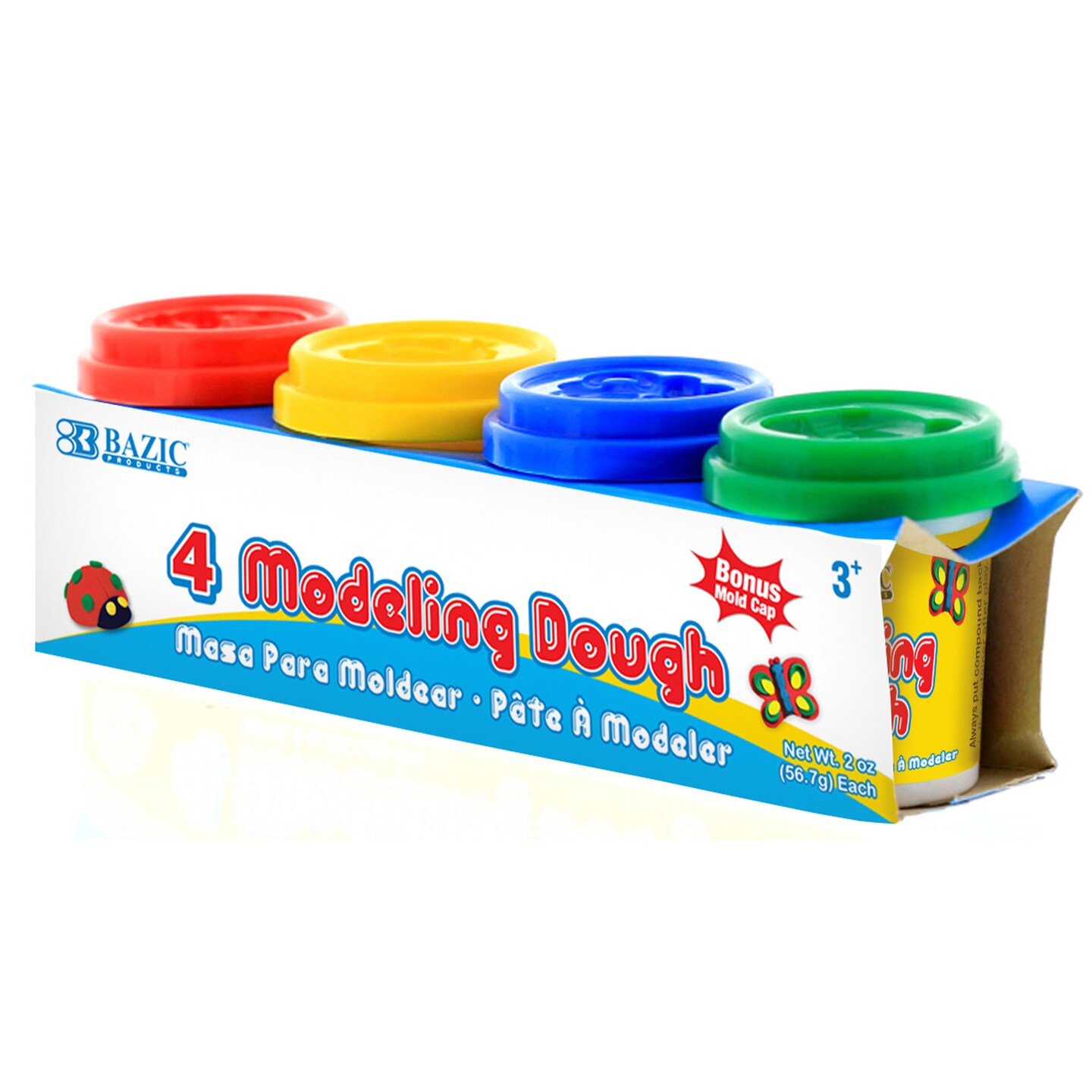 BAZIC Modeling Dough Multi Color 2 Oz. (4/Pack)