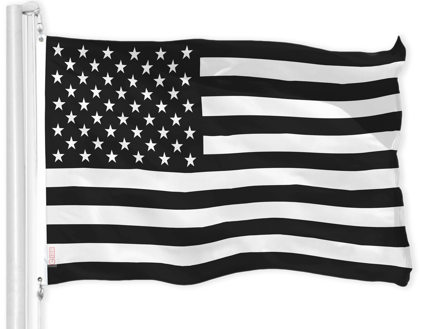 G128 Combo Pack: American USA Flag &#x26; American USA Black and White Flag 3x5 Ft Printed 150D Polyester