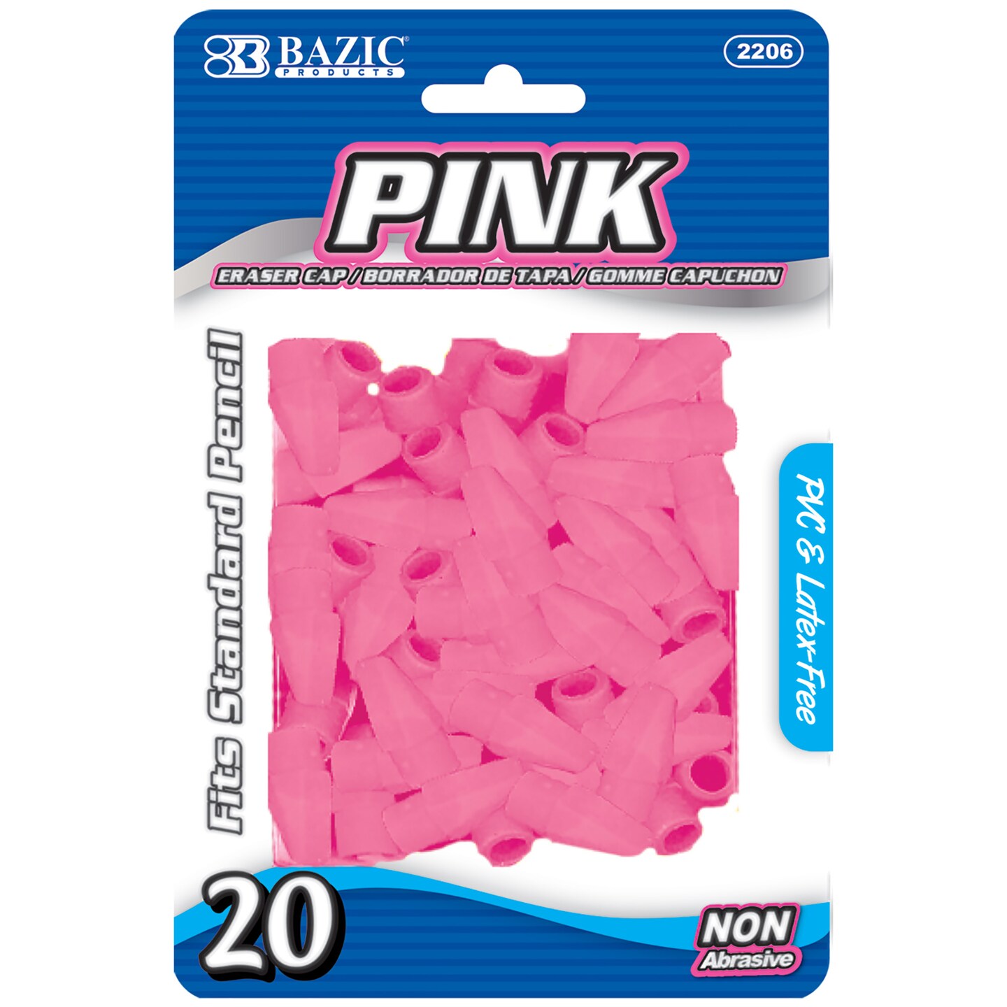 BAZIC Pink Eraser Top (20/Pack)