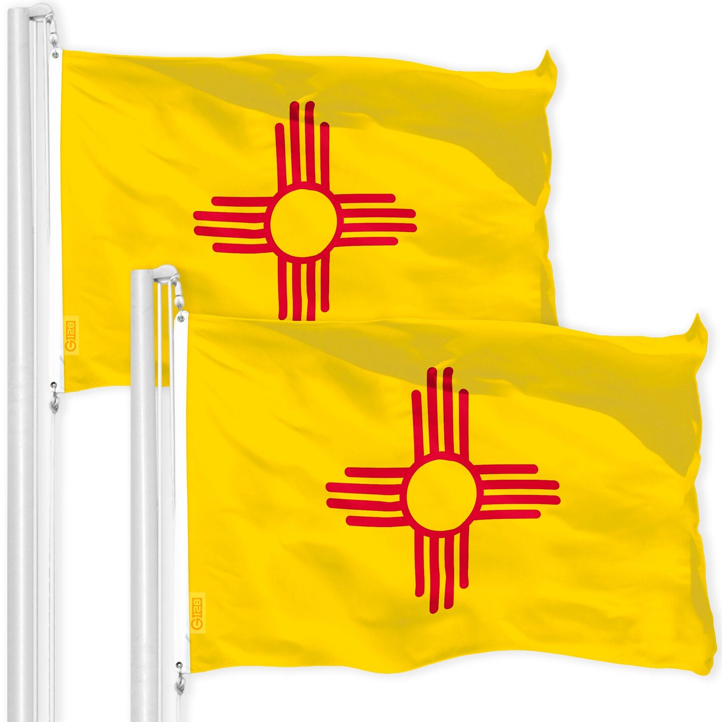 New Mexico NM State Flag 3x5 Ft 2-Pack 150D Printed Polyester By G128